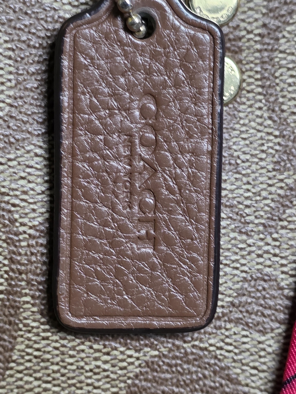 Coach Small Brown Pebbled Leather Hangtag - Picture 2 of 7